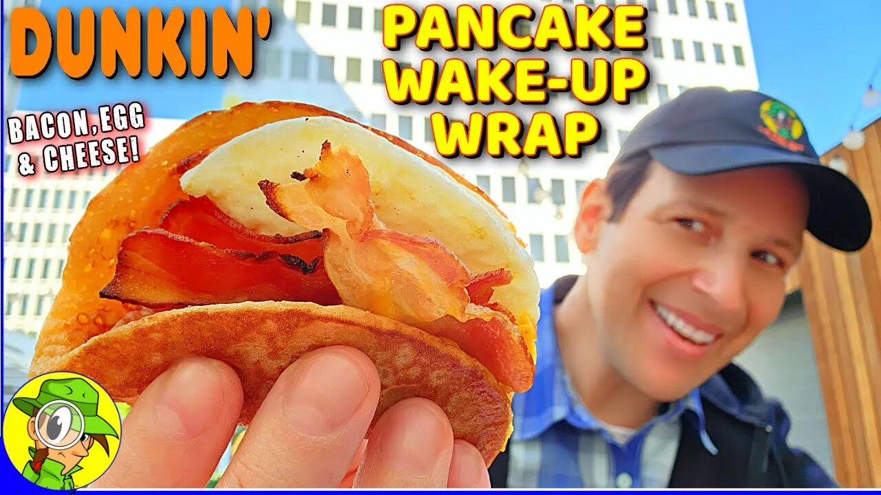 Dunkin'® PANCAKE WAKE-UP WRAP® Review 🍩🥞🍳 Bacon, Egg & Cheese! 🥓 Peep THIS Out! 🕵️‍♂️