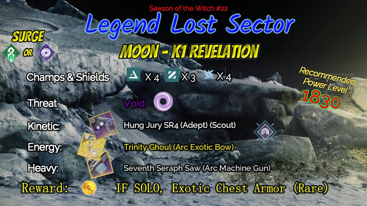 Destiny 2 Legend Lost Sector: Moon - K1 Revelation on my Strand Warlock 10-8-23