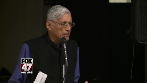 Gandhi's grandson speaks to Waverly High School students