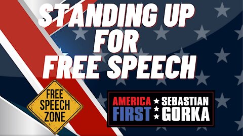 Standing up for Free Speech. Kate Hartson and Louise Burke with Boris Epshteyn