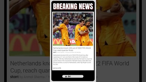 Upset Alert: Netherlands Stun USA, Advance to 2022 FIFA World Cup Quarter-Finals! | #shorts #news