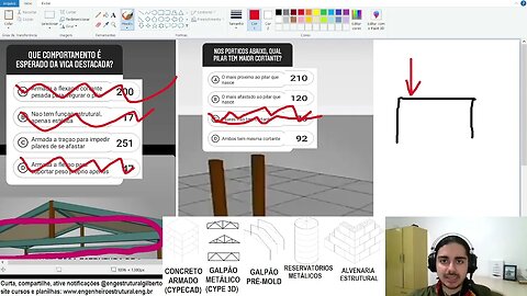 Enquetes 48% e 18% acerto Base em estática transformaria para 100% nas 2 questões Eng Estrutural