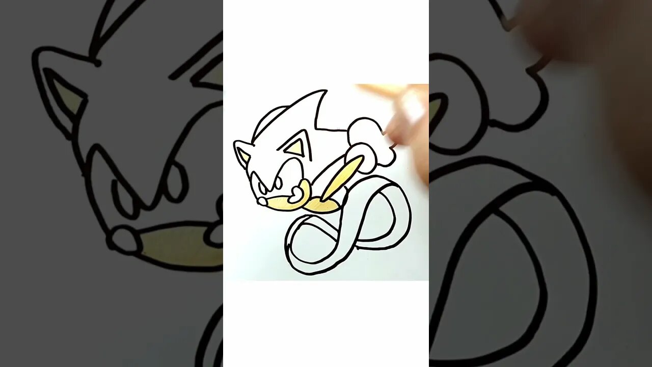 How to Draw and Paint Sonic Running Very Cute