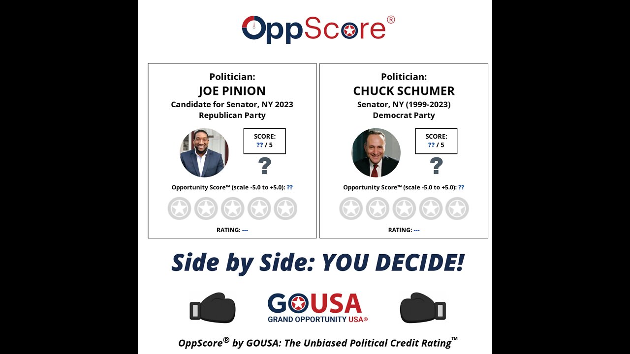 Joe Pinion vs Chuck Schumer for US Senate NY PROMO Video