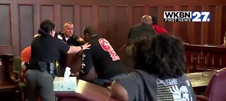 Brawl breaks out at murder sentencing