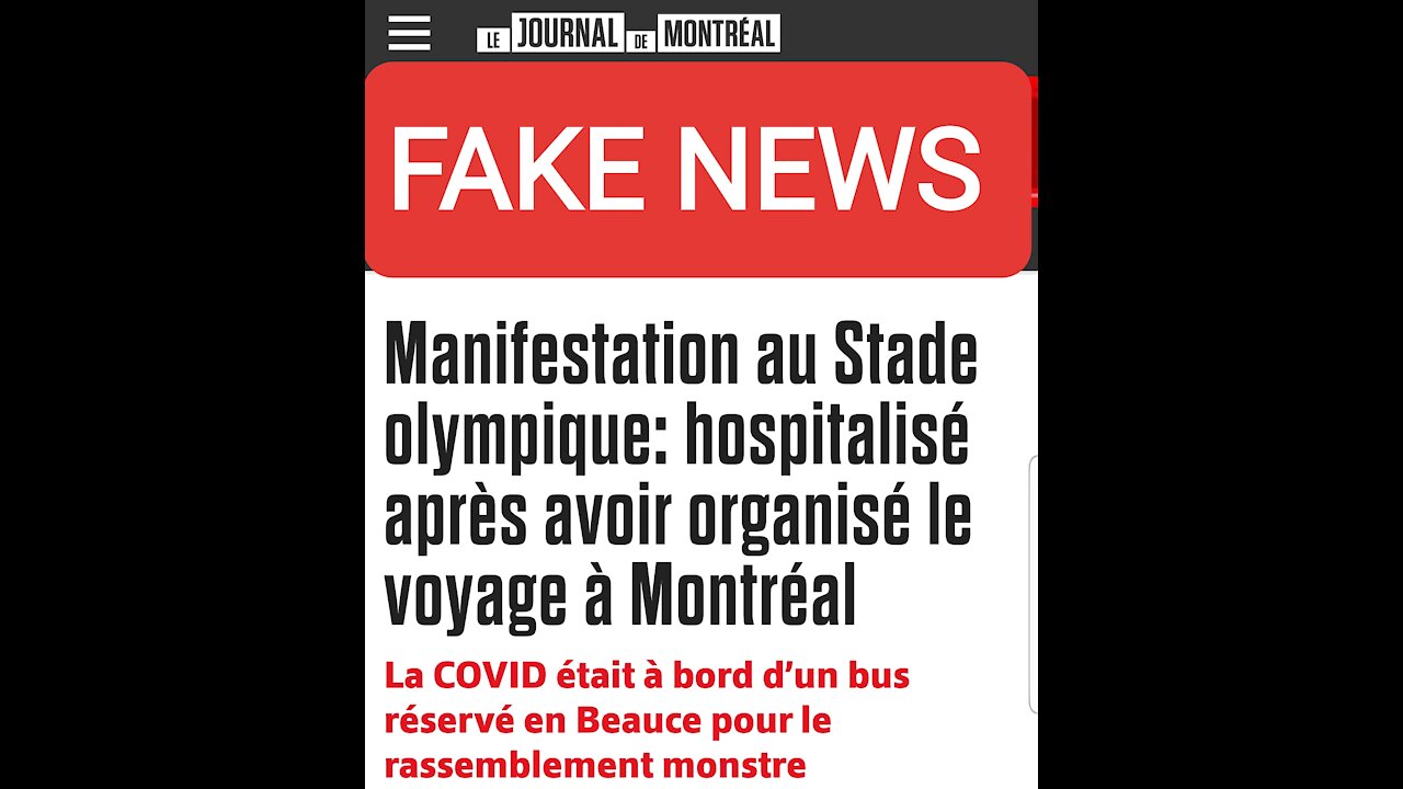 FAKE NEWS Éclosion en Beauce après la manifestation de Montréal témoignage de l'organisateur.