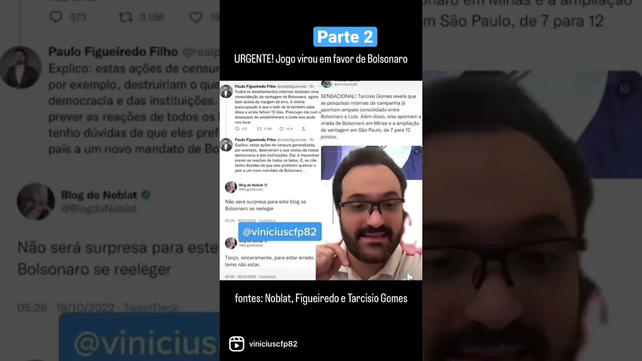 URGENTE! Jogo virou em favor de Bolsonaro (fontes: Noblat, Figueiredo e Tarcisio Gomes) P2