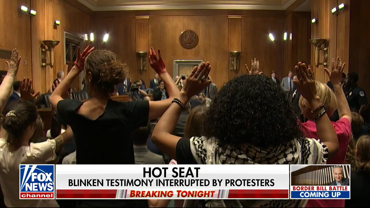 Anti-Israel Agitators Interrupt Blinken's Senate Testimony