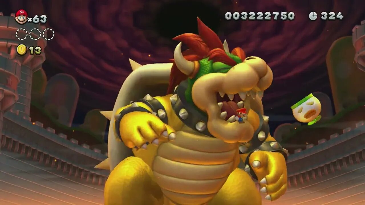 Bowser Final Boss Fight & Ending - New Super Mario Bros. U Deluxe (Peach's Castle)