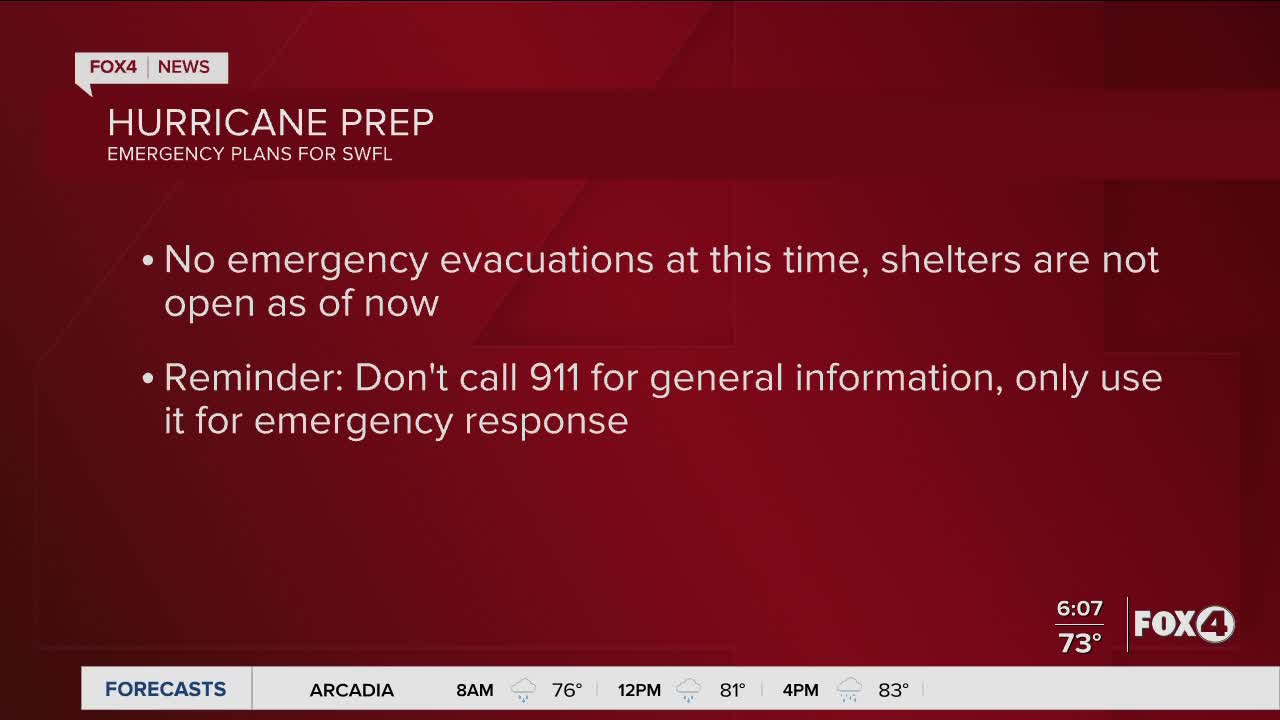 No shelter in place orders for Southwest Florida