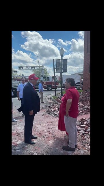 TRUMP VISITS OWNERS OF FURNITURE STORE DESTROYED BY HURRICANE HELENE