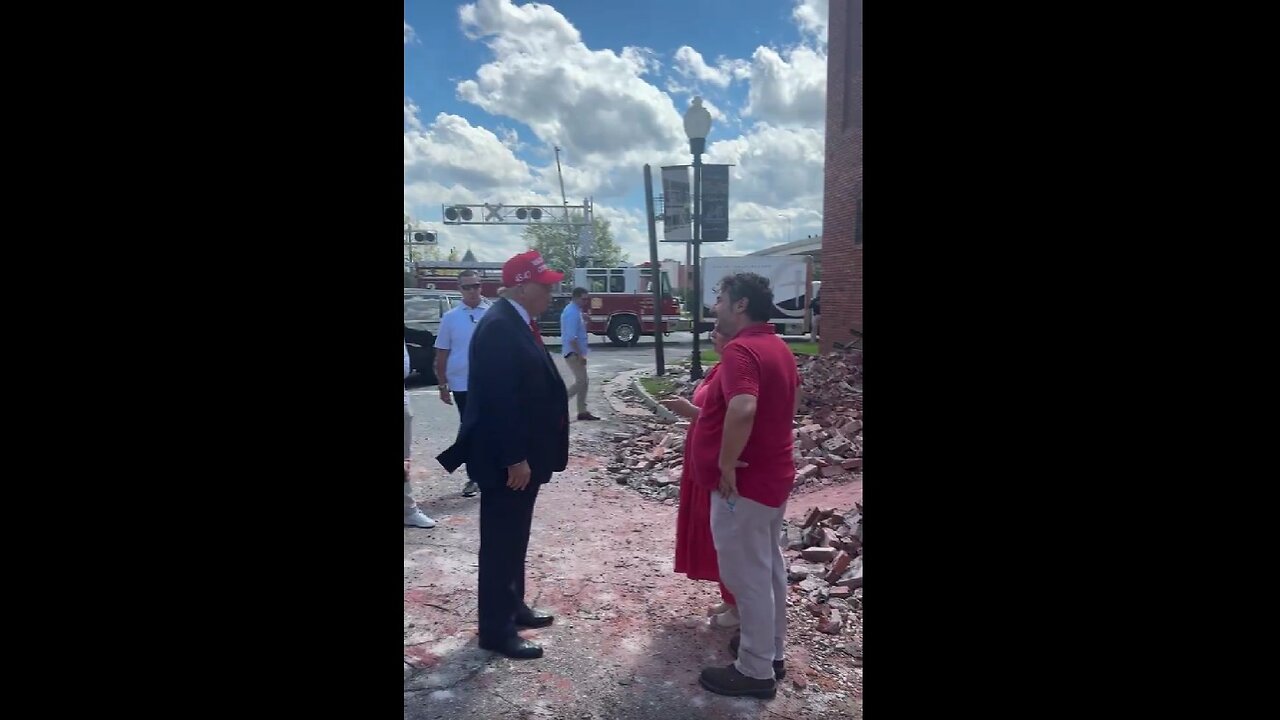 TRUMP VISITS OWNERS OF FURNITURE STORE DESTROYED BY HURRICANE HELENE