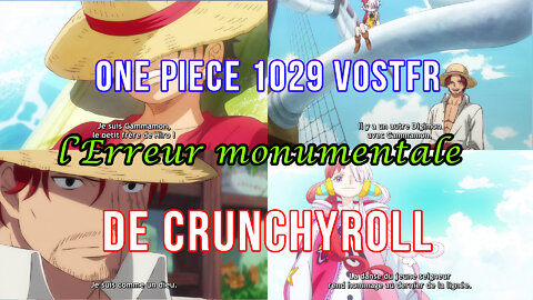 One piece 1029 VOSTFR : MAUVAIS SOUS TITRE | L'ERREUR MONUMENTALE DE CRUNCHYROLL