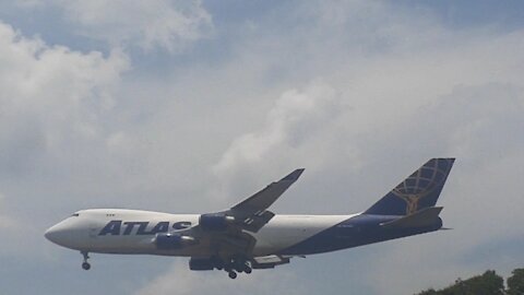 Boeing 747-400ERF N415MC na aproximação final antes de pousar em Manaus vindo de Miami