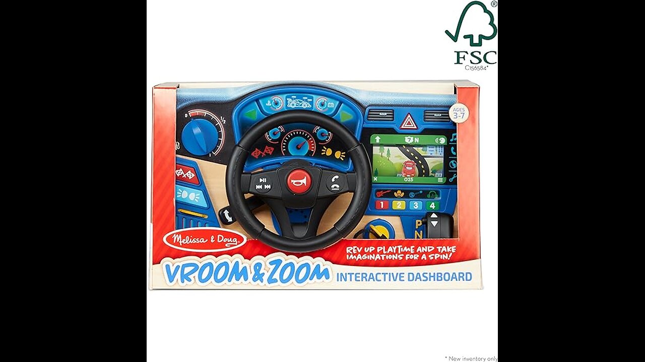 Dashboard Steering Wheel Pretend Play Driving Toy - Kids Activity Board