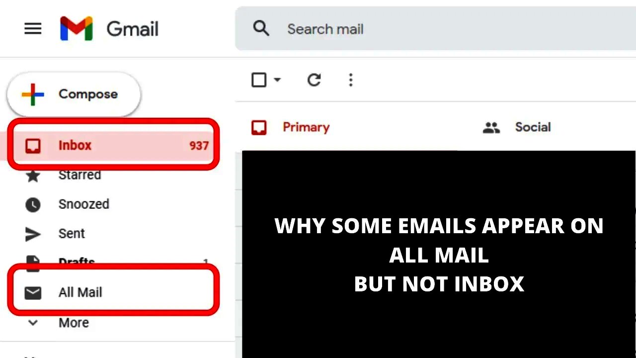 SOME EMAILS DO NOT APPEAR IN Inbox BUT IN All Mail | HOW TO FIX