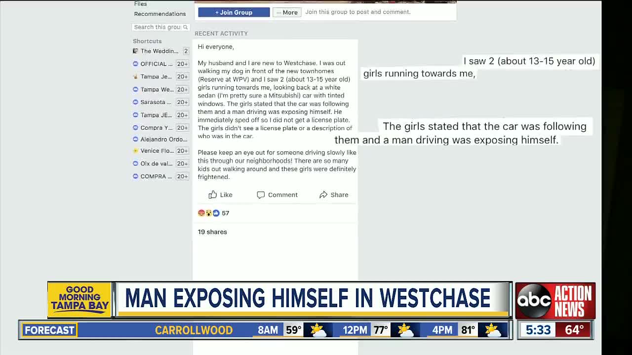 Deputies searching for alleged Westchase flasher