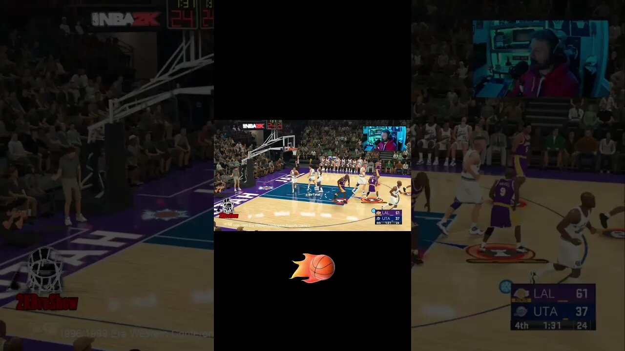 Nick van Exel over Big Man Ostertag #nba2k23 #classic #lakers #lakersvsjazz