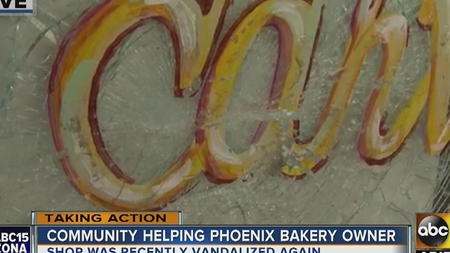 Neighbors come together to help vandalized bakery