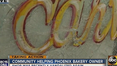 Neighbors come together to help vandalized bakery