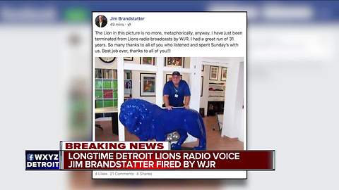 Jim Brandstatter says he was fired from Lions radio gig; Lomas Brown to replace him