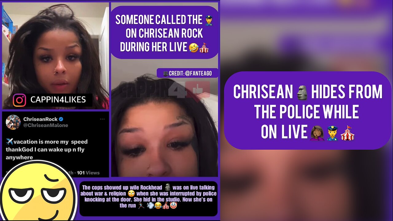 CHRISEAN ROCK Hides From Police While on Instagram Live 🤦🏾‍♀️🎪