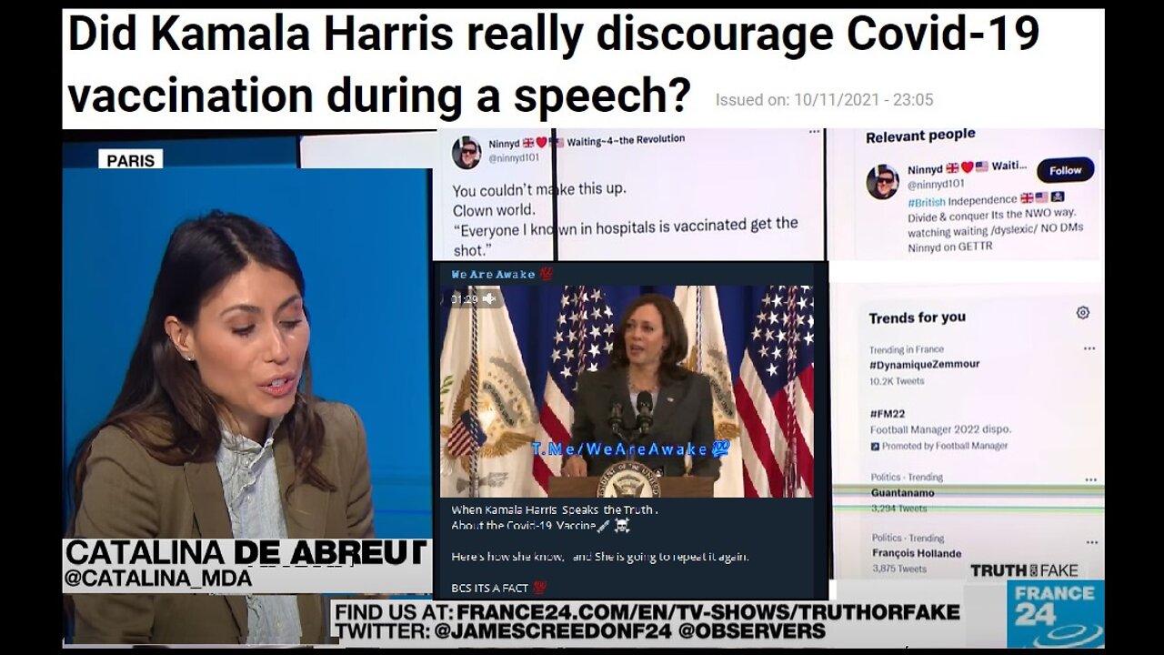 Truth or Fake❗️ France24. Did Kamala Harris really discourage Covid-19 vaccination during a speech?