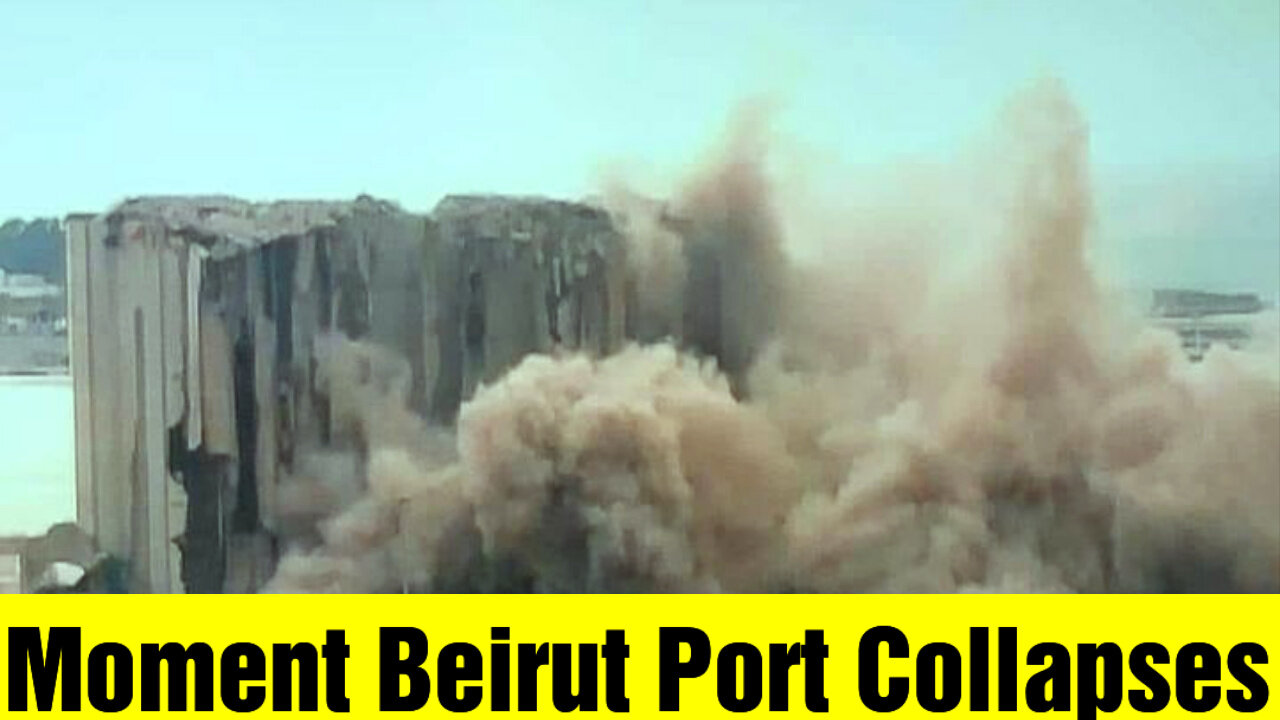 Breaking : The Moment Part of Beirut Port Collapsed