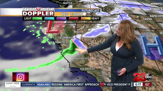 Chief Meteorologist Elaina Rusk forecasts slight snow chance in Kern County tomorrow