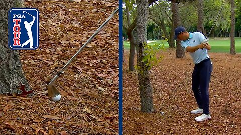 Jordan Spieth escapes pine straw with left-handed shot at Valspar