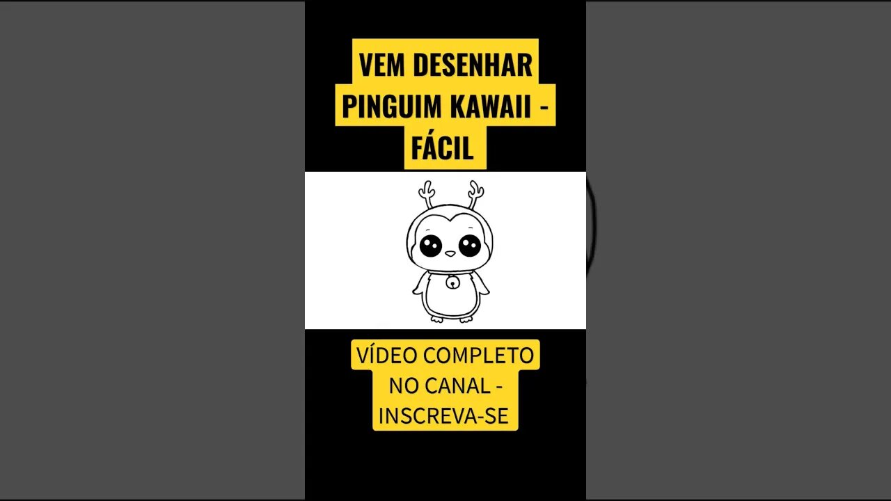 COMO DESENHAR PINGUIM KAWAII - FÁCIL #desenho #desenholivre #shorts #desenhofacil #desenhofofo