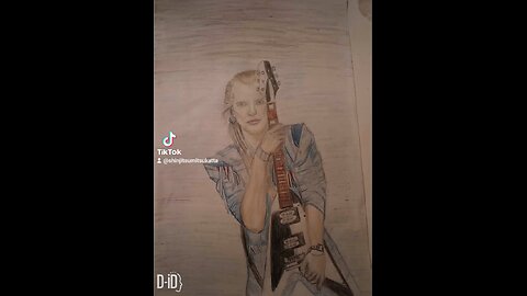 Drawing of Michael Schenker with reface