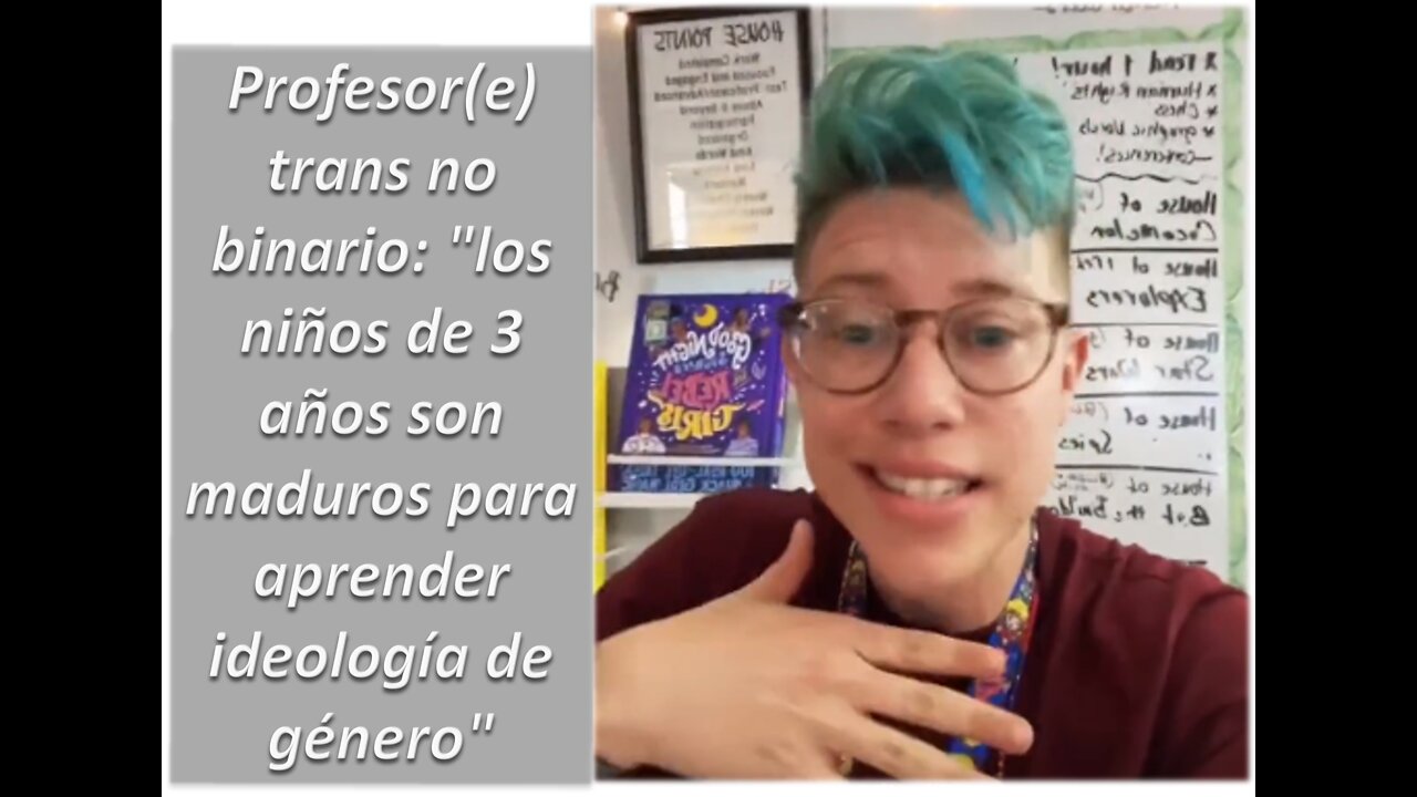 Profesor(e) trans no binario a favor de enseñar ideología de género a los niños de 3 años