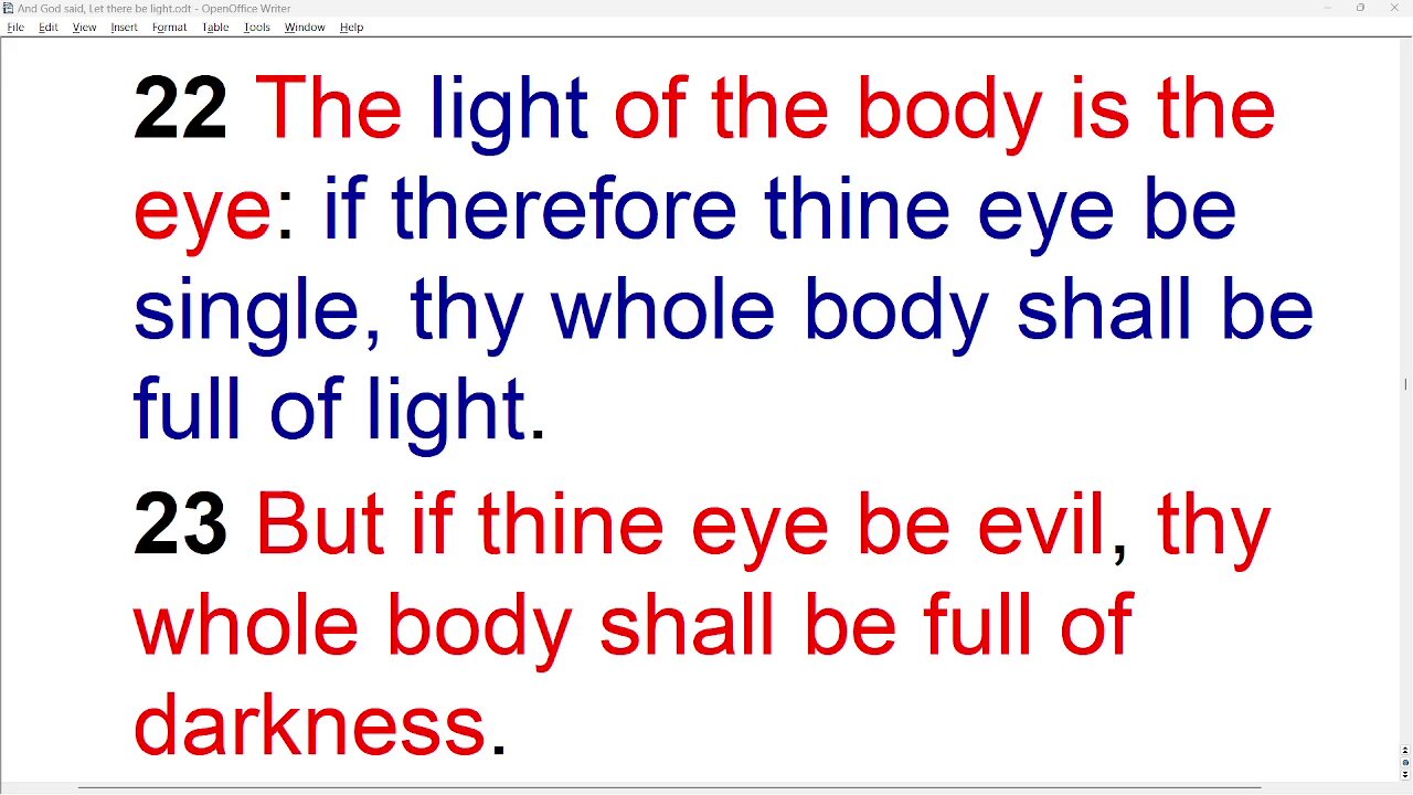 The LIGHT of The BODY is The EYE