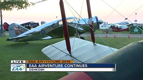 Checking out the vintage planes at EAA AirVenture