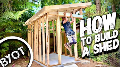 BUILDING A LEAN TO SHED // START TO FINISH (Part 1 of 2)