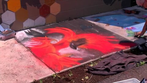 Chalk Fest draws big crowd in Hamburg