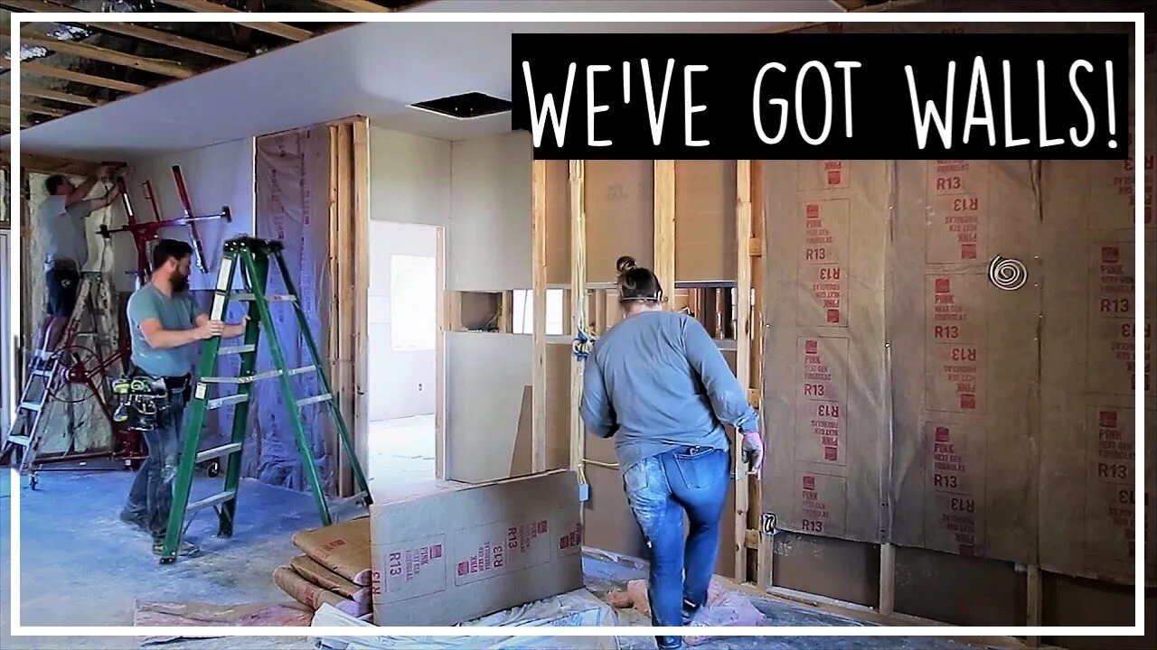 Drywall Hanging//Insulating Interior Walls//Next Steps