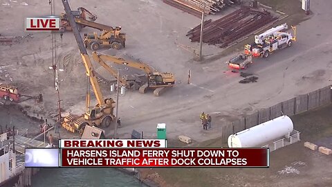 Harsens Island Ferry shut down to vehicle traffic after mainland dock collapses