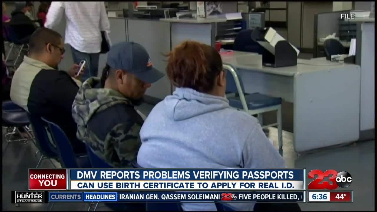 DMV reports problems verifying passports for REAL I.D.