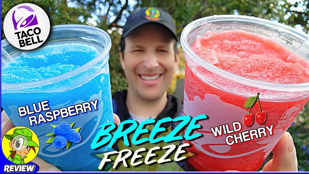 Taco Bell® BREEZE FREEZE DRINKS Review 🌮🔔🍃🥶 Wild Cherry & Blue Raspberry 🍒🫐 Peep THIS Out! 🕵️‍♂️