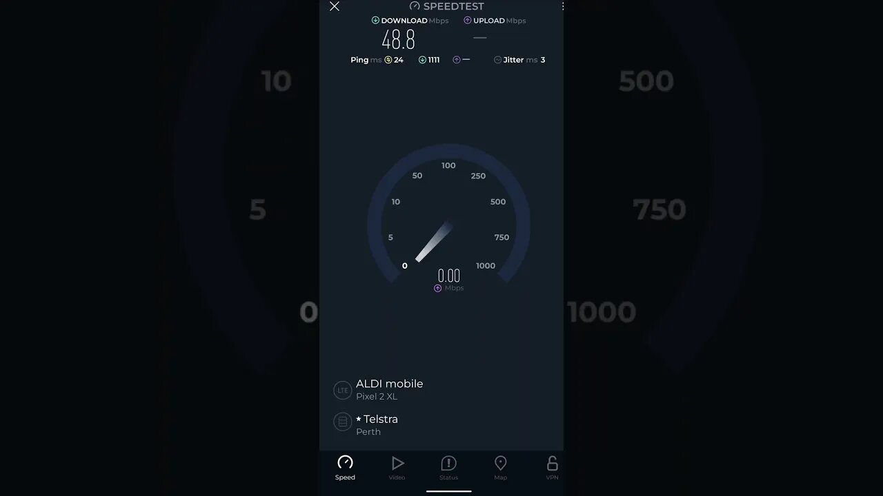 Aldi Mobile speedtest on Pixel 2xl