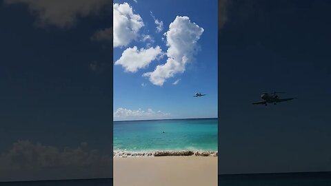 Private Jet Landing at Maho Beach!