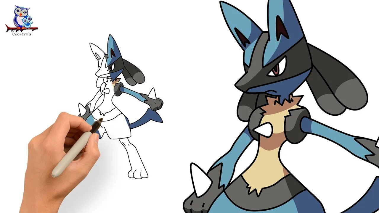 How to Draw Lucario Pokémon - Step by Step