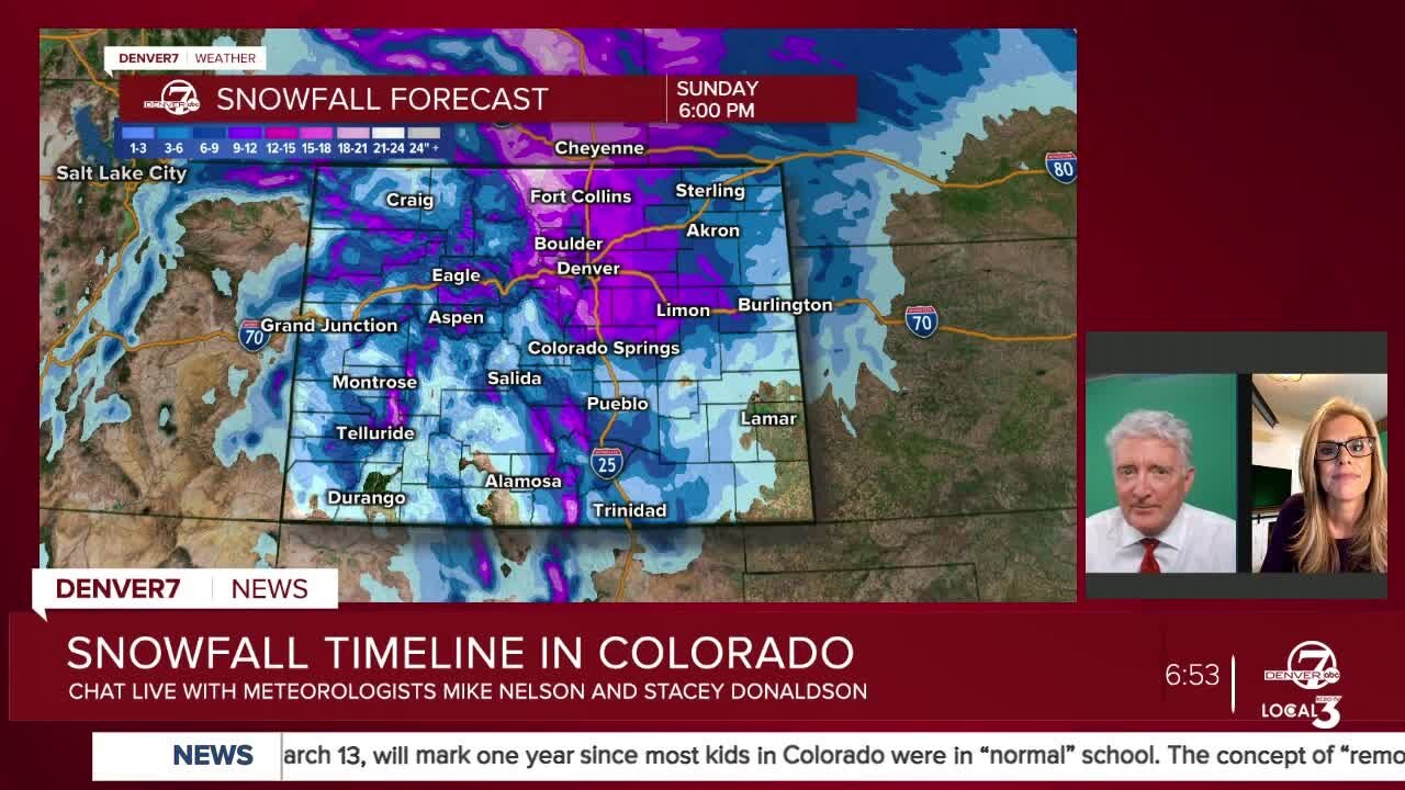 Mike Nelson and Stacey Donaldson discuss latest storm track as of 7 p.m. Saturday