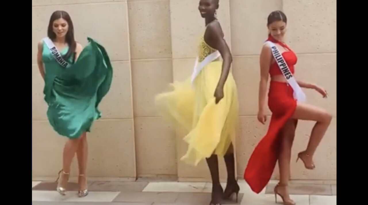 MISS UNIVERSE GIRLS DANCING BACK STAGE