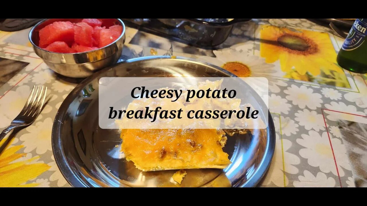 Day 3 breakfast for dinner. Cheesy potato breakfast casserole #breakfast #casserole