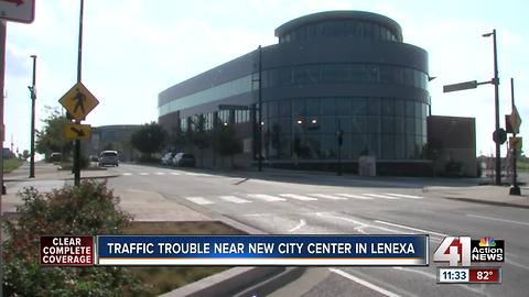 Traffic trouble near new city center in Lenexa