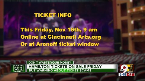 Hamilton tickets on sale Friday