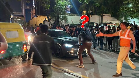 Crowd goes INSANE and BLOCKS THE ROAD seeing a Ford Mustang | Supercar REACTIONS INDIA